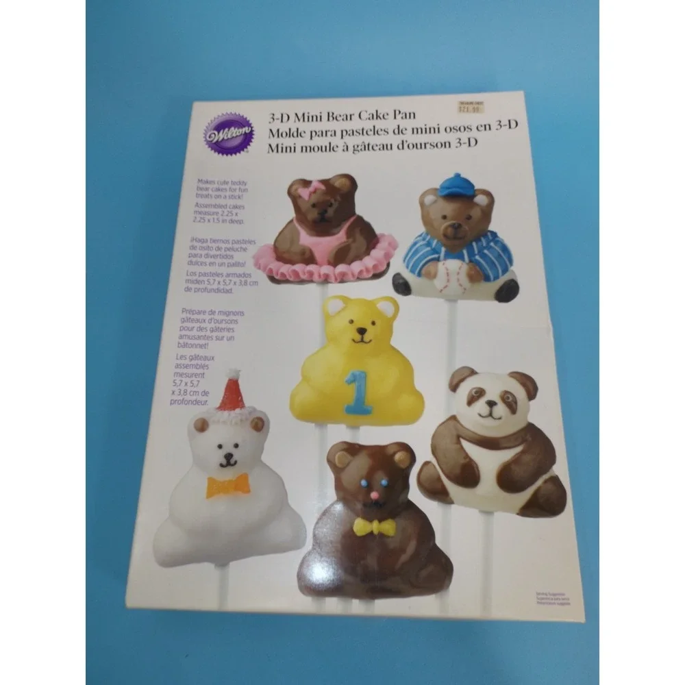 Wilton 3-D Mini Bear Cake Pan Mold - 12 Bear Molds 2¼ x 2¼ 